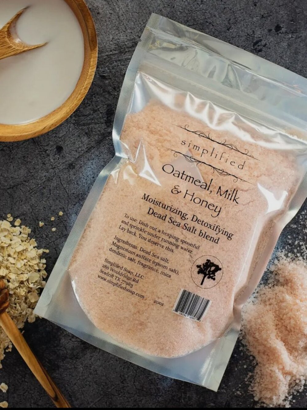 Oatmeal Milk Honey Bath Salt Soak - Simplified Soaps